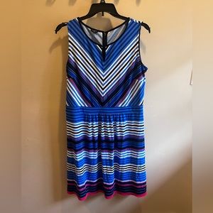 Beautiful Talbots striped dress. 1x.  So flattering. Stretchy.
